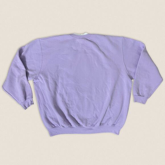 Vintage 90s Grandma Floral Sweatshirt Purple Crew Neck Size 2XL - Picture 4 of 5
